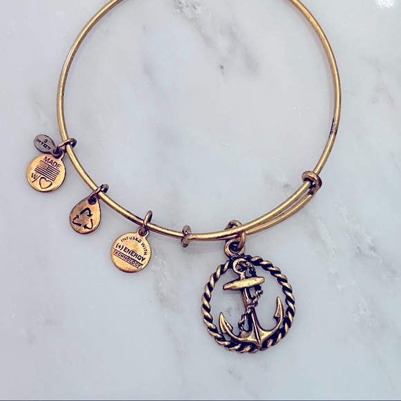 Alex and Ani Anchor Charm Bangle Bracelet - Picture 2 of 4